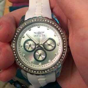WOMENS WHITE INVICTA ANGEL COLLECTION WATCH
